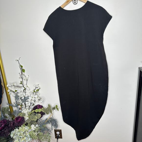 UNIVERSAL STANDARD Iconic Geneva V-Neck Midi Dress Black Sz 6/8 {3U38} - Picture 3 of 5